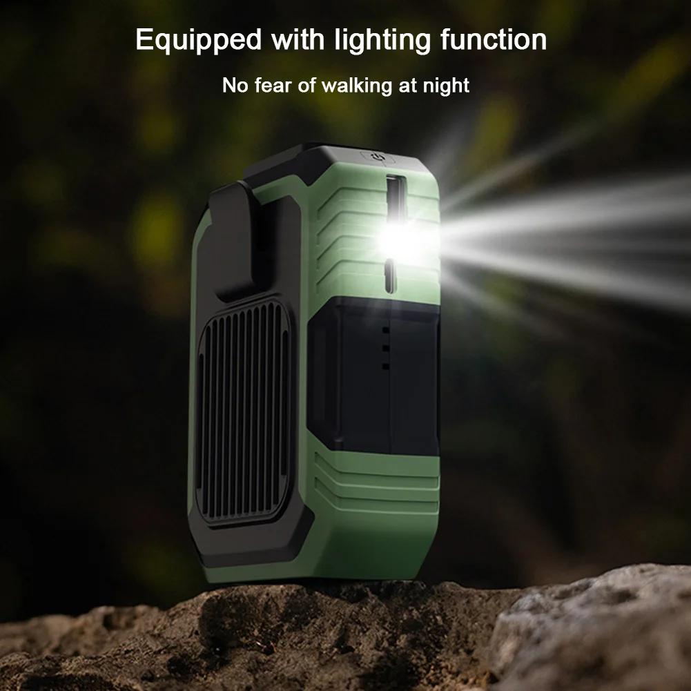 2025 مروحة صغيرة محمولة معلقة الرقبة/الخصر USB 4000mAh مروحة قابلة للشحن للصيف التخييم في الهواء الطلق التنزه تسلق الجري الرياضة #4