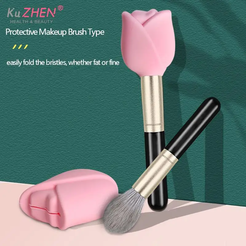 1/3Pc Flower Protect Makeup Brush Dust Protection Cover Foundation Brush Dust Proof Guards Protection Cover Storage Box Holder