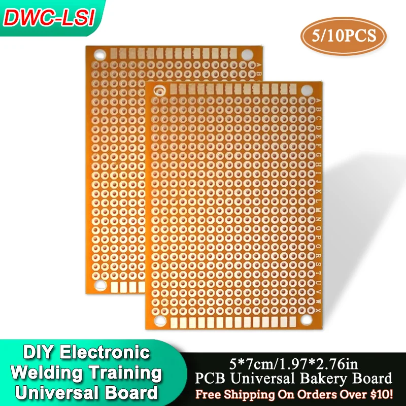

5/10PCS PCB 5x7CM Prototype Board DIY Universal Circuit Board 5*7CM Thick 1.2MM Single Sided Experimental Bakelite Copper Plate