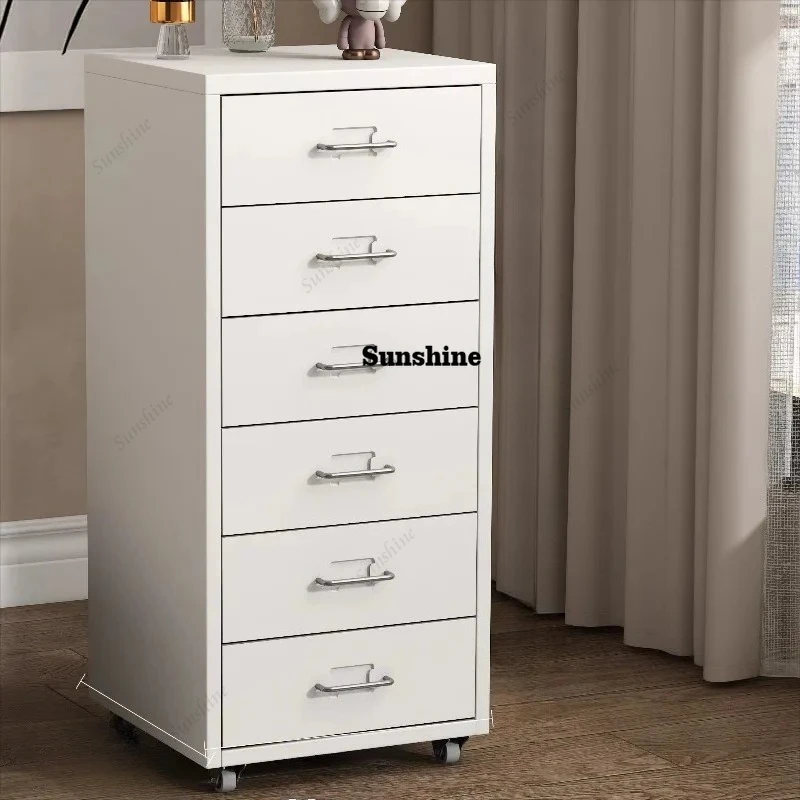 Metal Solid Color Rectangle Nightstands Multi-layered Floor-standing Movable Nightstands Modern Simple Exquisite Home Furniture