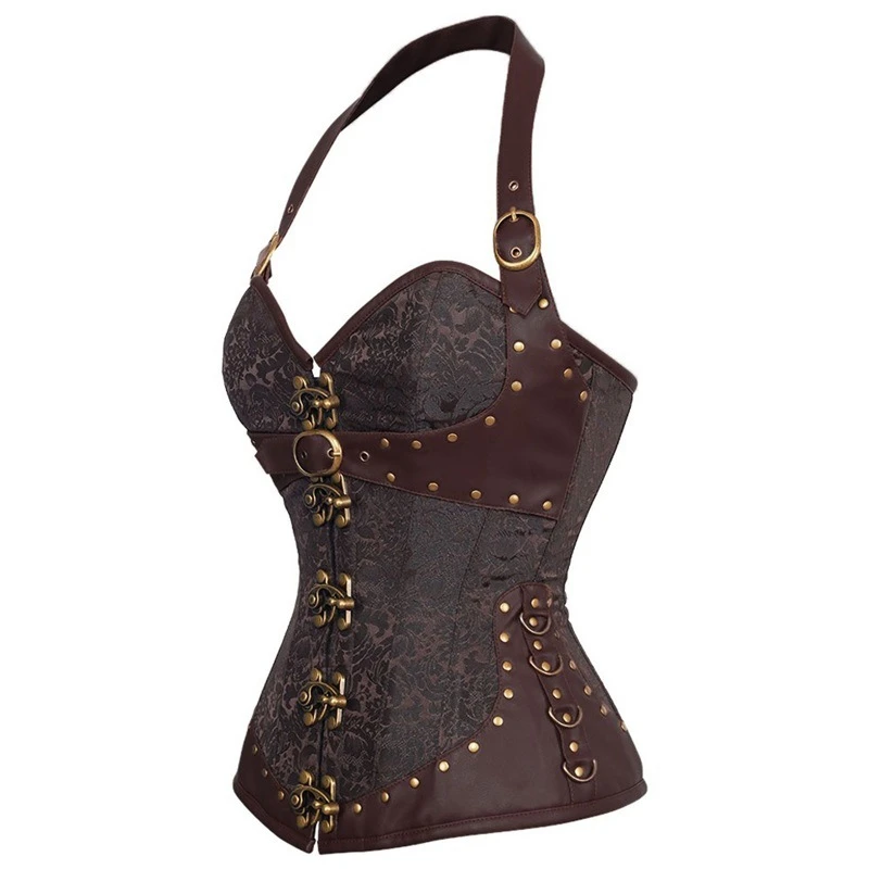 Medieval Gothic Steampunk Corset Women Goth Punk Overbust Bustier Vintage Renaissance Corselet