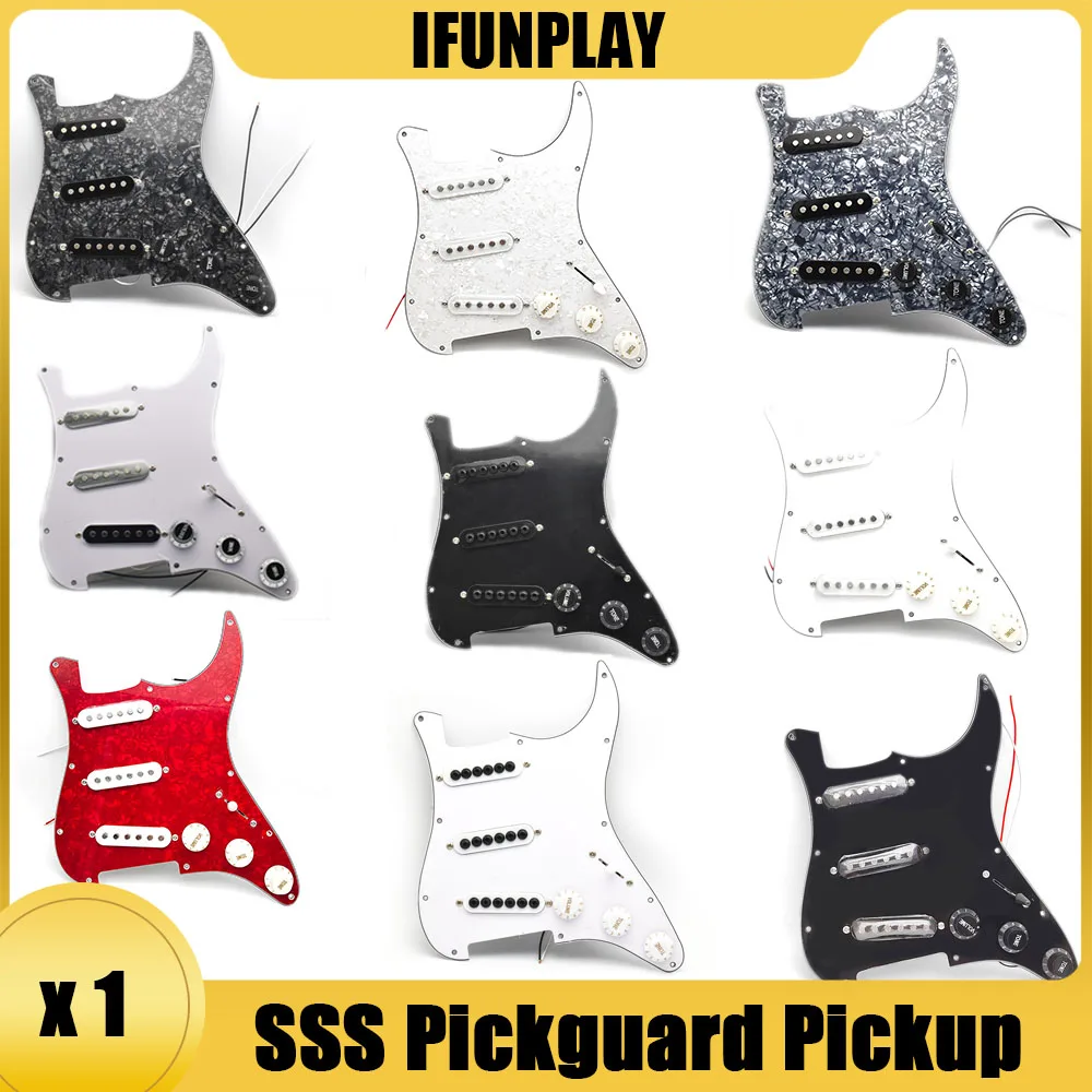 لفائف واحدة SSS التقاطات الغيتار الكهربائي بيكجوارد محملة مسبقا 11 حفرة الأحمر/الأبيض اللؤلؤ الأبيض لاقط الغيتار للاختيار #1