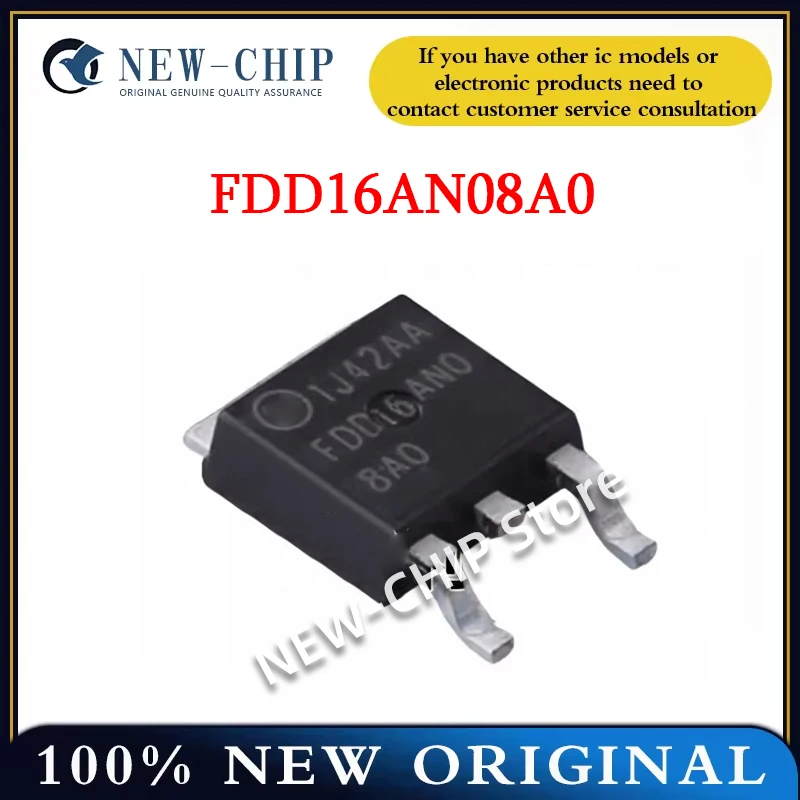 5PCS-100PCS/LOT  FDD16AN08A0  TO-252  MOS tube N channel  New original   FDD16AN