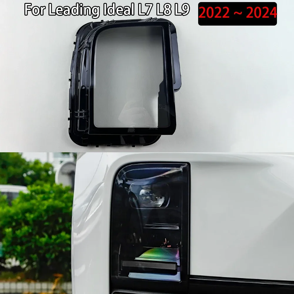 For Leading Ideal L7 L8 L9 2022 2023 2024 Car Headlamp Cover Lens Headlight Shell Plexiglass Lamp Shade Transparent Lampshade