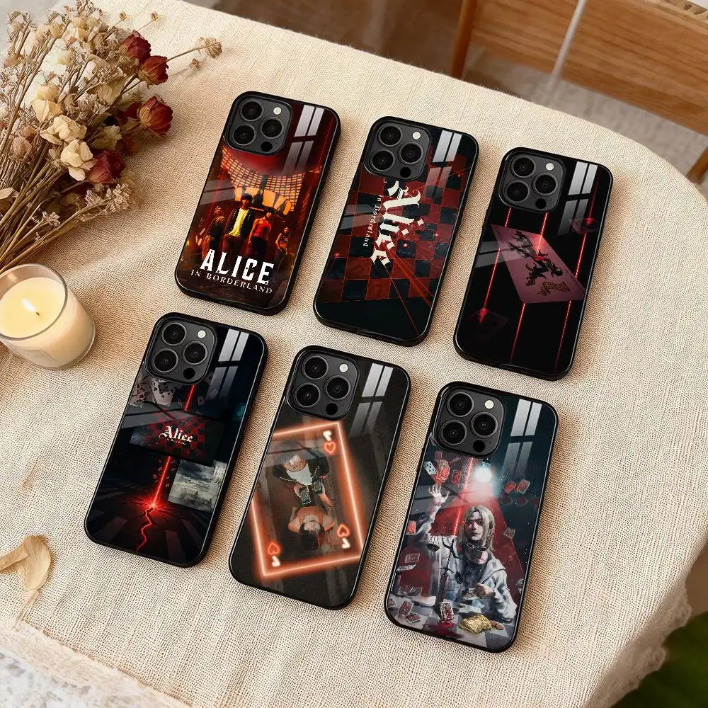 

Популярный чехол для телефона с дизайном «Алиса в Бордерленде» для iPhone 17, 16, 15, 14, 13, 12 Pro Max Plus, совместимый с MagSafe, с зеркальной беспроводной магнитной крышкой