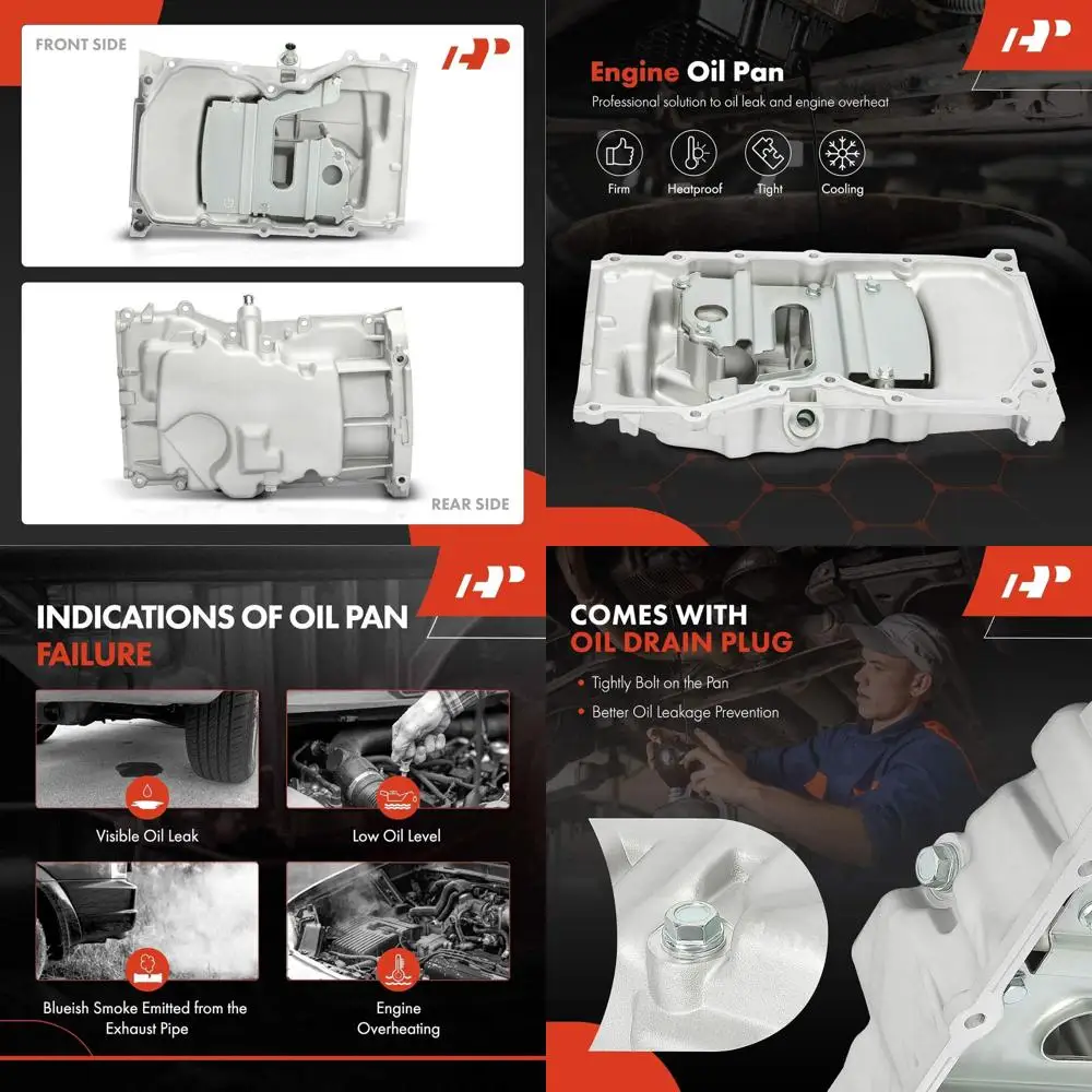 

Поддон масляного поддона двигателя с сливной пробкой, совместимый с Ford Focus 2005-2011, Transit Connect 2010-2013, EcoSport 2004-2012, 2.0L Ga