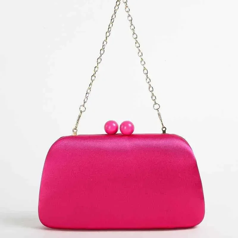 Bolsos de celebridades, vestidos de noche para mujer, bolsos a juego, bolso de mano para banquete rosa brillante, bolso para fiesta de graduación con cadena cruzada