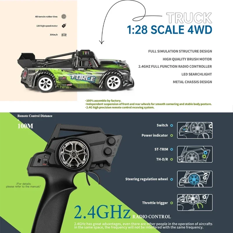 WLtoys 284131 284161 284010   30 Km/u 2.4G 1:28 Racing Mini Rc Auto 4WD Elektrische Hoge Snelheid Afstandsbediening Drift Speelgoed Voor jongen Geschenken