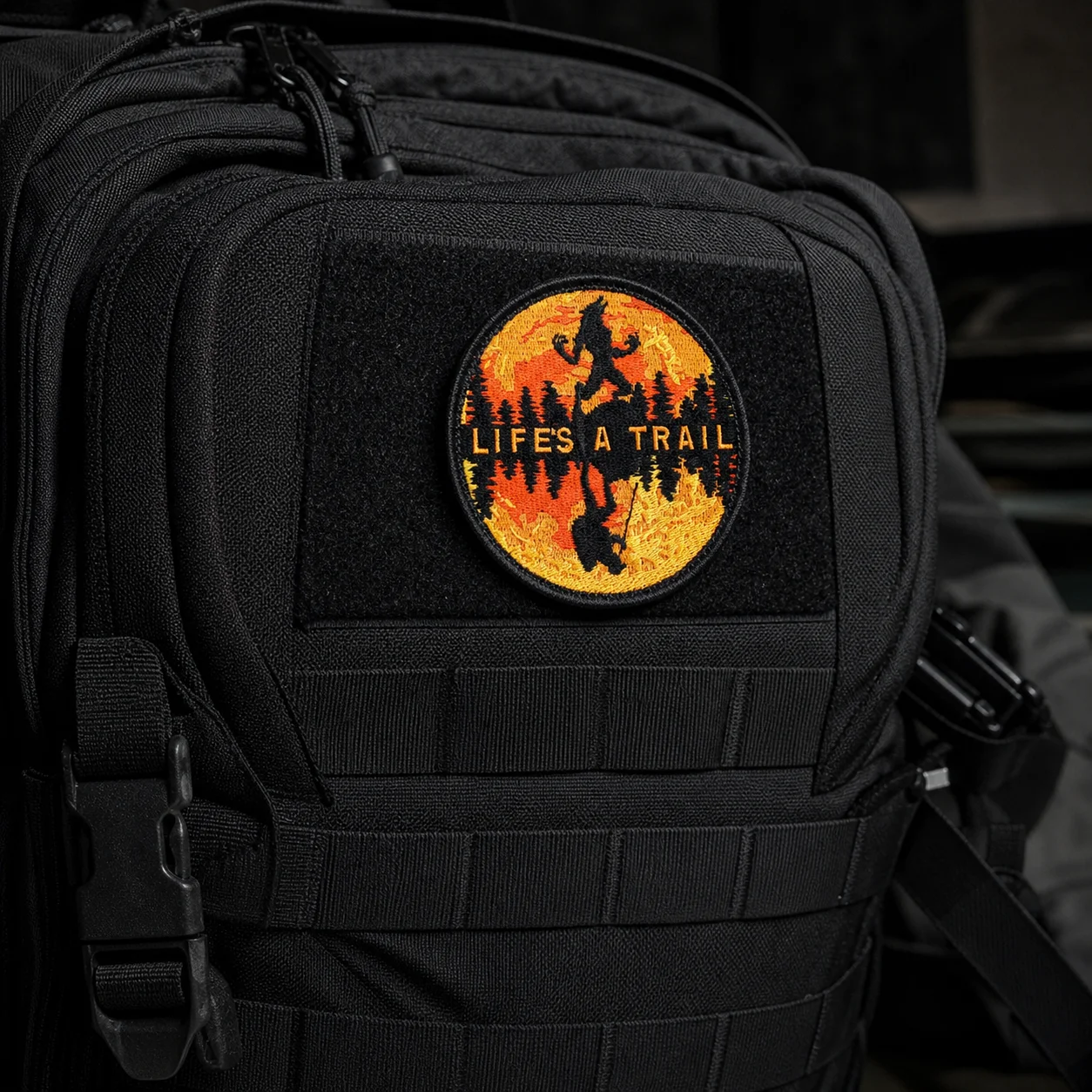LIFE'S A TRAIL Embroidery Patch Landscape Outdoor Climbing Starry Sea Inverted Image Tactics Armband Badges DIY Decorate