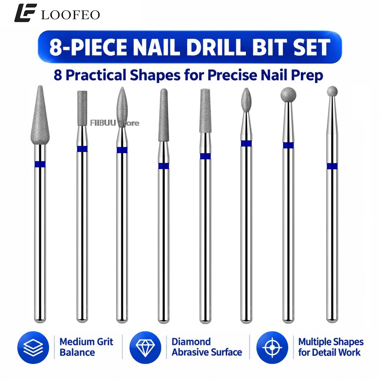 15pcs Nail Drill Bits Set with Clear Storage Case E-File Bits Kit for Manicure Pedicure Milling Cutter for Cuticle Prep Shaping
