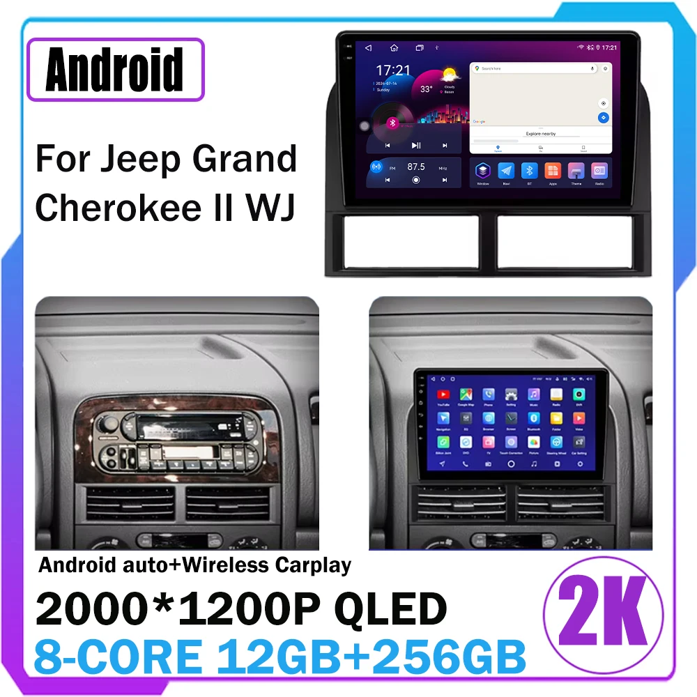 

Android16 Head Unit For Jeep Grand Cherokee II WJ 1998 1999 2000 2001 2002 2003 2004 Car Radio Multimedia Player GPS Navigation