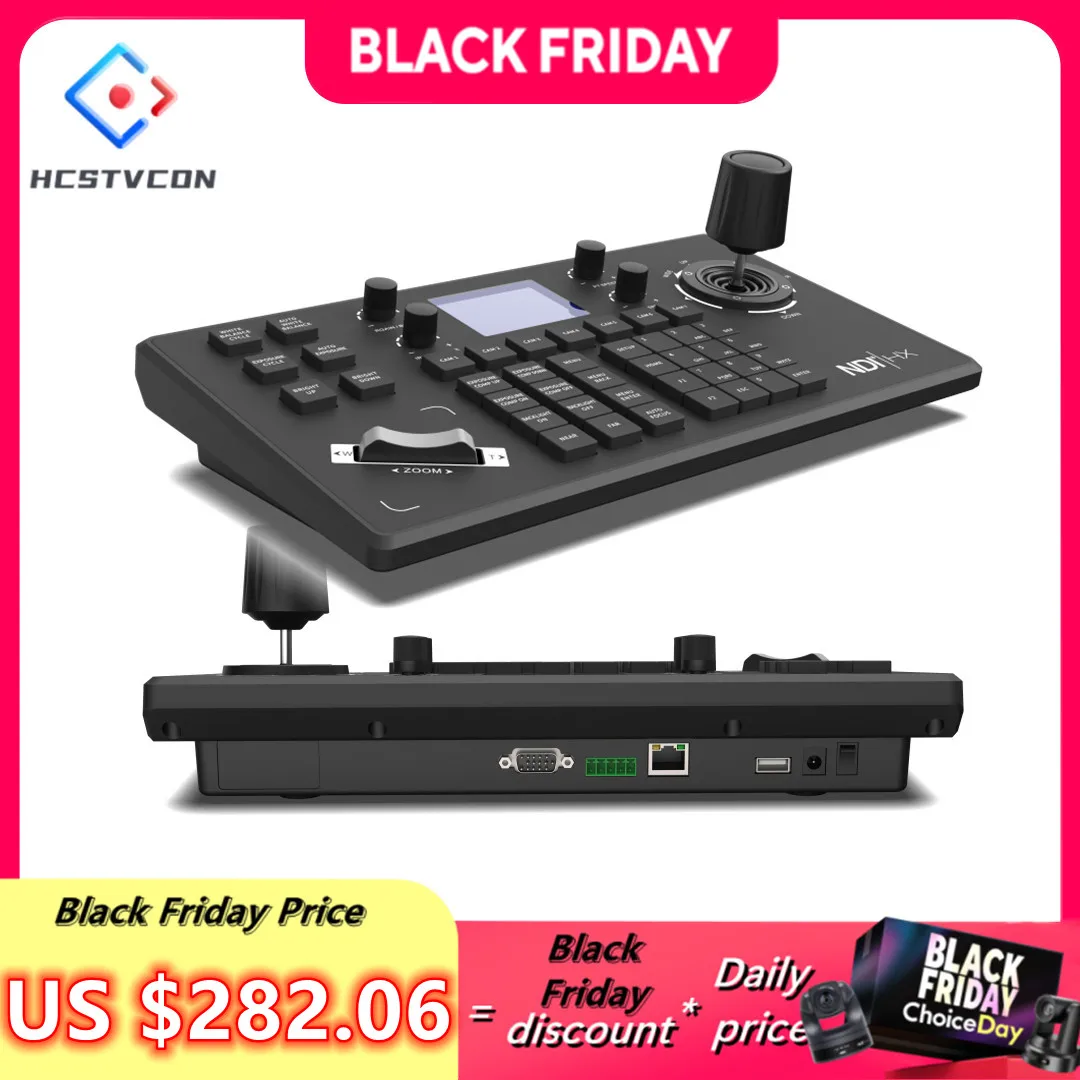 HCSTVCON NDI Joystick Controller Keyboard 3D Controller Video Conference Church Live Streaming PTZ Camera Control 255 Presets