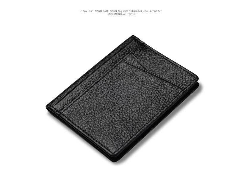 YUECIMIE Super Slim Weiche Brieftasche Aus Echtem Leder Mini Kreditkarte Halter Geldbörsen Geldbörse Dünne Kleine Kartenhalter Männer Brieftasche – Detail 3