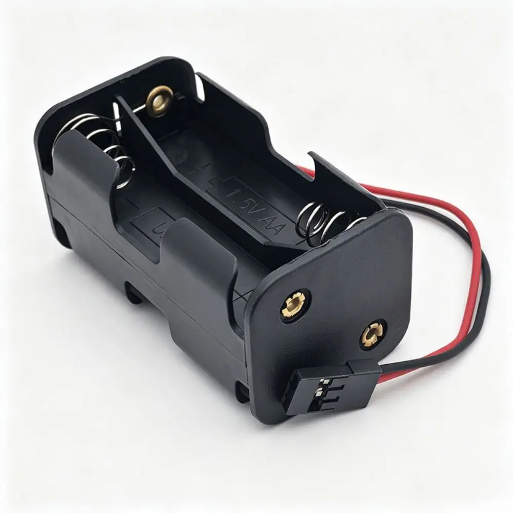 1/2/4pcs need 4 Cell 1.5V AA Battery AA Battery Holder Case Black Plastic JR Connector Cable Battery not included 6V Battery Box