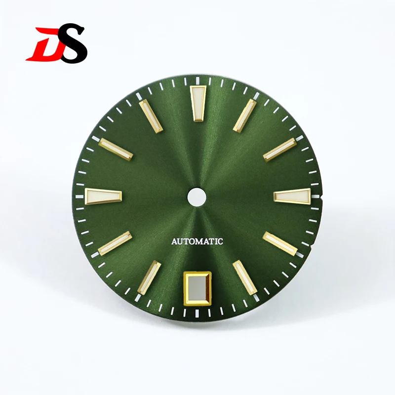 

Sunburst 6 O 'clock Date Calendar Dial NH35 Nh34 MOD Custom Logo Blue Lume NH34 28.5mm Dials