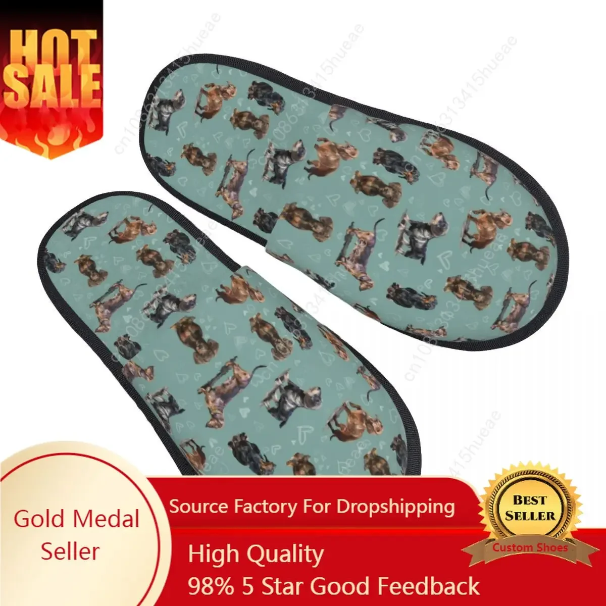 

The Dachshund Soft Scuff With Memory Foam Slippers Women Badger Sausage Wiener Dogs Bedroom House Shoes