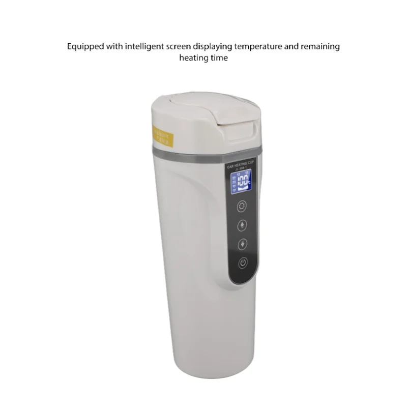 12V 24V Portable Electric Kettle for Car 500ml Hot Water Mug with Intelligent Screen Display On the Go
