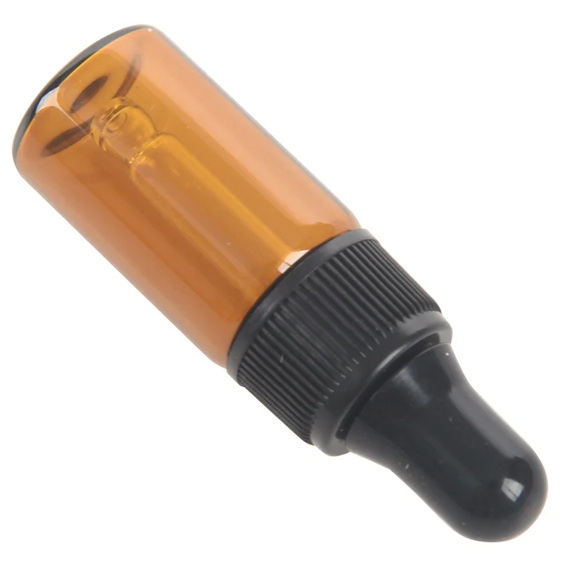 A36T-100Pcs 3Ml Empty Brown Glass Dropper Bottles With Pipette For Essential Oil