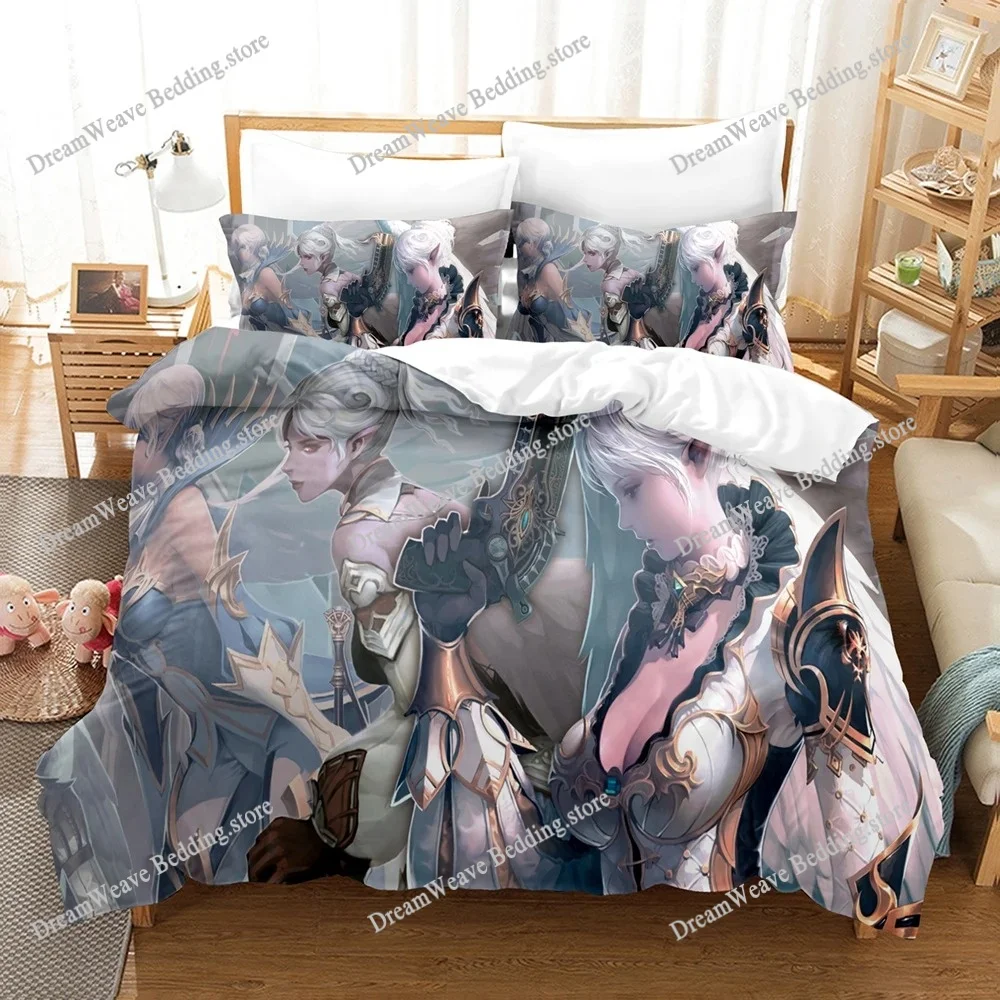 

New 3D Printing Game Lineage 2 The Chaotic Throne Bedding Set Boys Girls Twin Queen Size Duvet Cover Pillowcase Bed Kids Adult