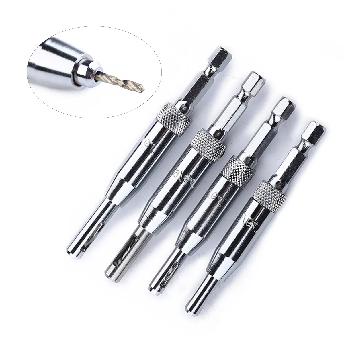 4Pcs Door Hinge Drill Bits Accurate Positioning for Woodworking Hardware Drilling DIY Professional Hole Set Door Hinge Drill Bit