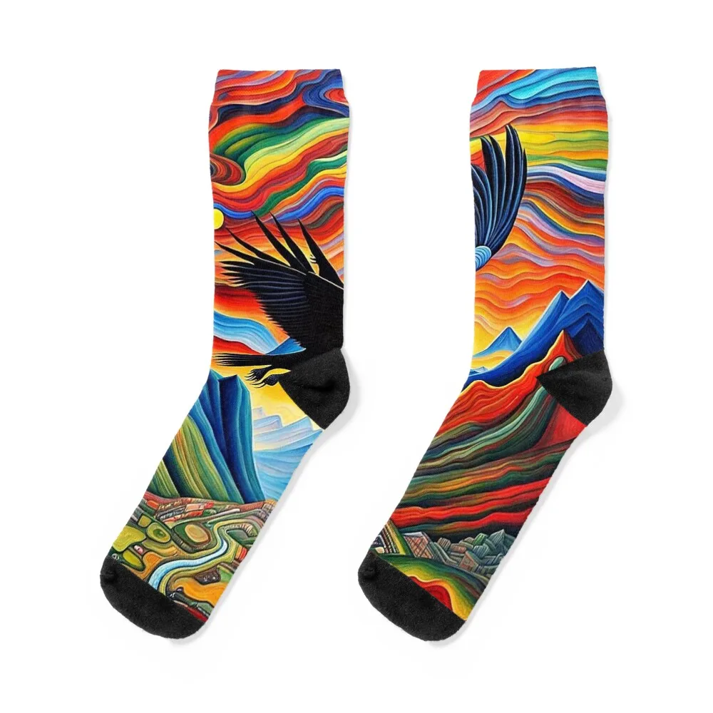 The soaring Condor Socks custom sports cartoon floral christmas gift Ladies Socks Men's