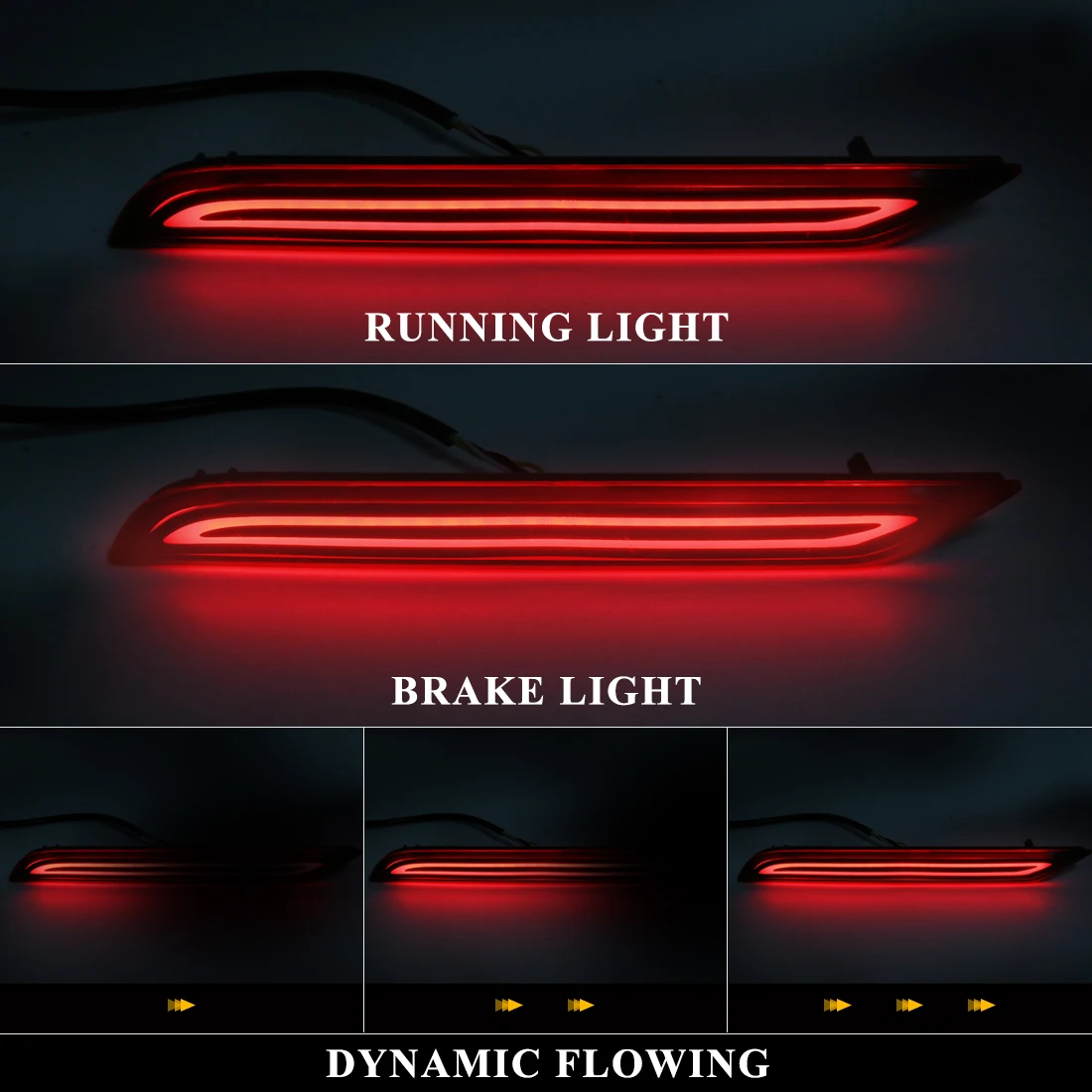 For Toyota Innova 2023 2024 2025 LED Rear Bumper Reflector Light Running Brake Warning Dynamic Turn Signal Lamps Car Accessories