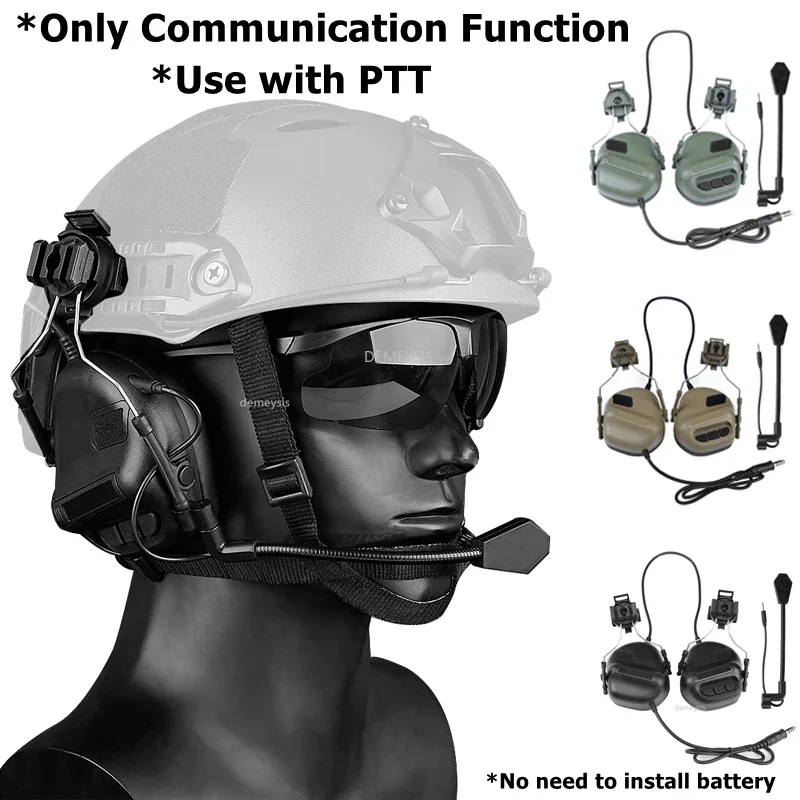 

Tactical Headphone Outdoor Sport Shooting Hunting Headset Helmet Wearing Headsets Need Use with PTT