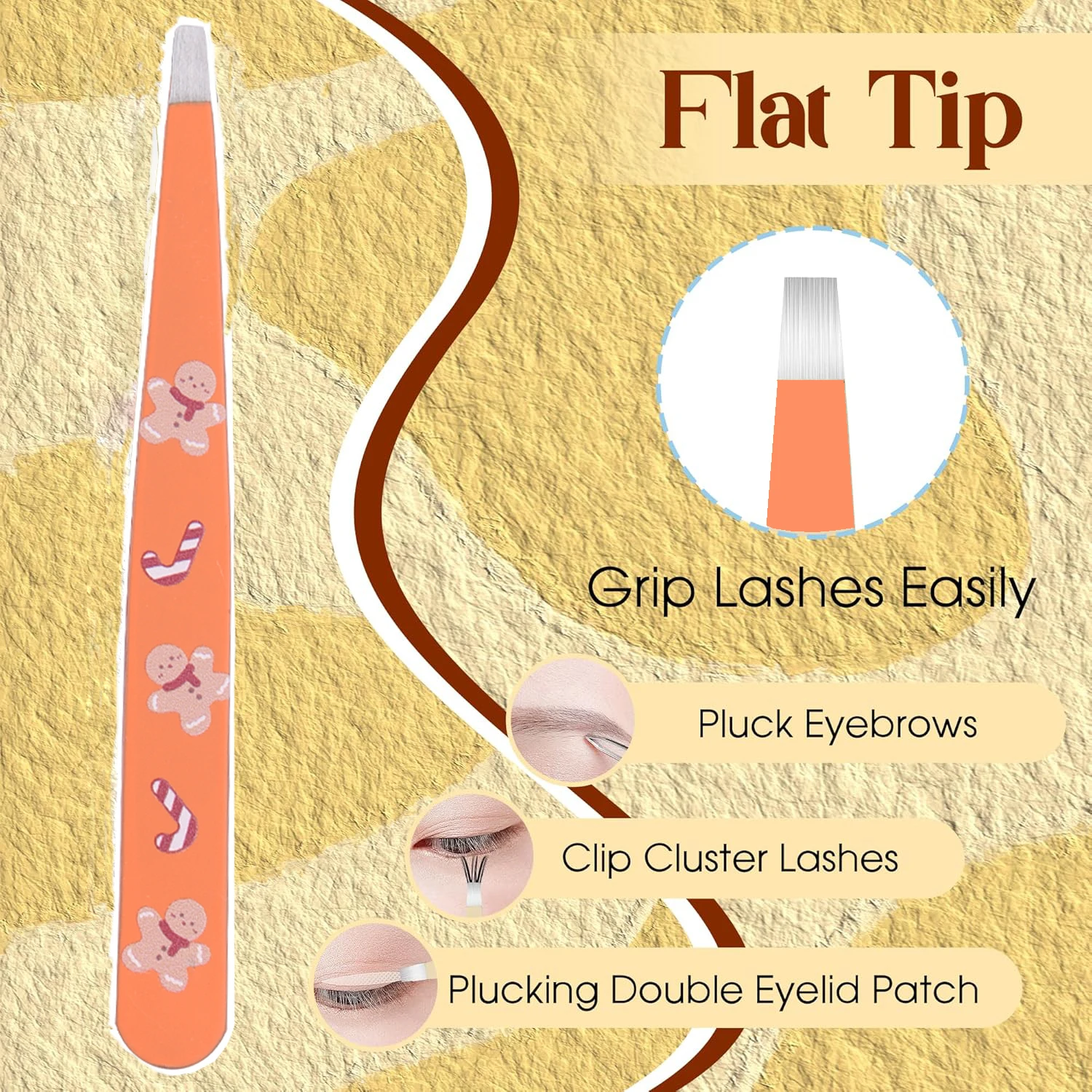 4 قطعة مجموعة ملاقط الحاجب المطبوعة لاش الملقط الدقة الملقط للحواجب نتف الشعر نام إزالة شعر الوجه #4