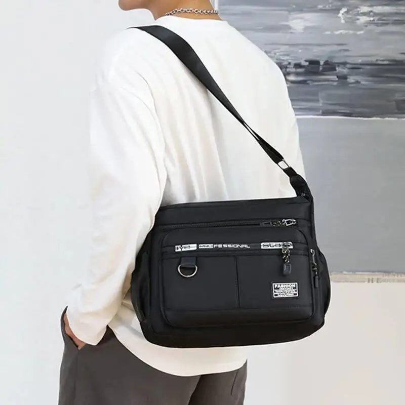 メンズ大型ショルダーバッグ-長期旅行や仕事用に最適-ハンドバッグ-スタイリッシュな三角形の宗子デザイン-abs素材