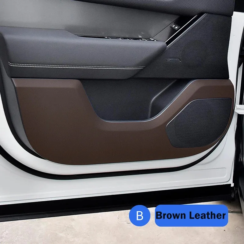 For Land Range Rover Velar Door Anti Kick Pad, Carbon Fiber Leather Protective Sticker pad