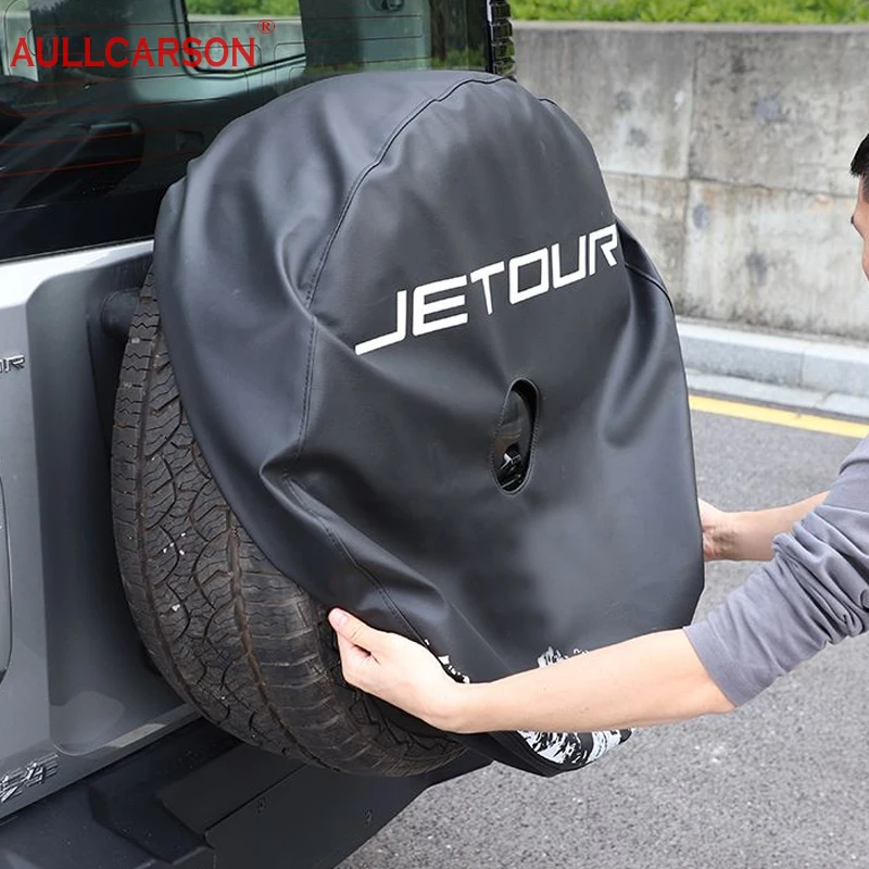 For Jetour T2 2023 2024 Leather Spare Wheel Cover Case Bag Tires Protective bag Black Accessorier