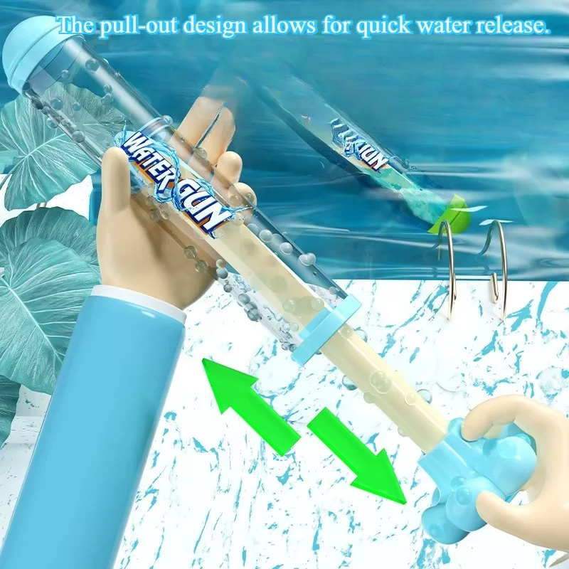 High-Capacity Pull-Pull Fireworks Water Gun Summer Beach Play Water Battle Spray Gun with Rotating Fireworks Feature for Kids ﻿