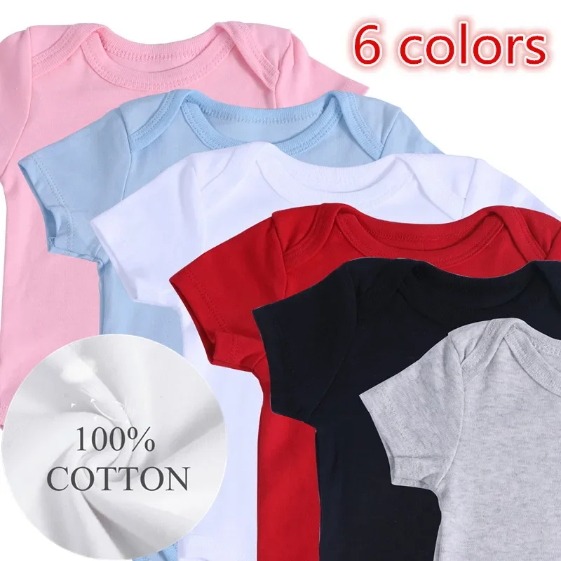 أنا أفضل شيء لعام 2026 ملابس أطفال حديثي الولادة ملابس صيفية قطنية بيضاء للرضع بأكمام قصيرة للأولاد والبنات رومبير #2