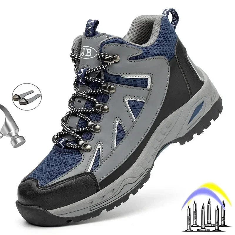 US.EU 安全靴男性用不滅の作業用アウトドアブーツスチールつま先キャップ耐パンク性アンチスマッシュ高品質保温スニーカー