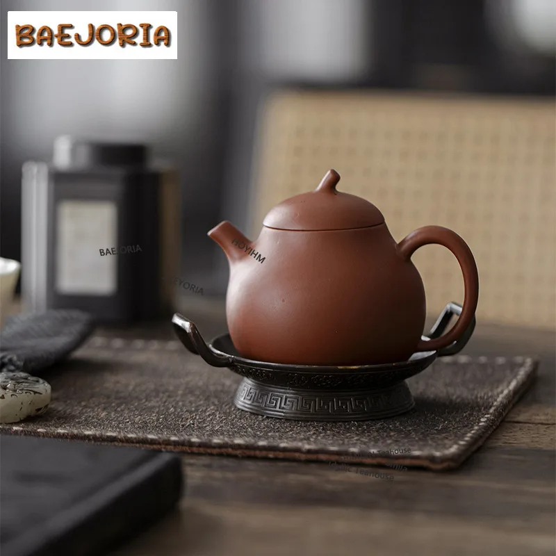 BAEJORIA Made Old Calligraphy Gilded Pot Bearing Holder Ancient Dry Brew Table Tea Tray Refreshment Fruit Plate Cha Decoration