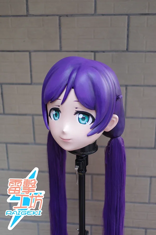 (RAIGEKI MAKS 88) Resin 2/3 Head Crossdresser BJD DOLL Kigurumi Anime LoveLive! Nozomi Tojo Cosplay Mask image 2