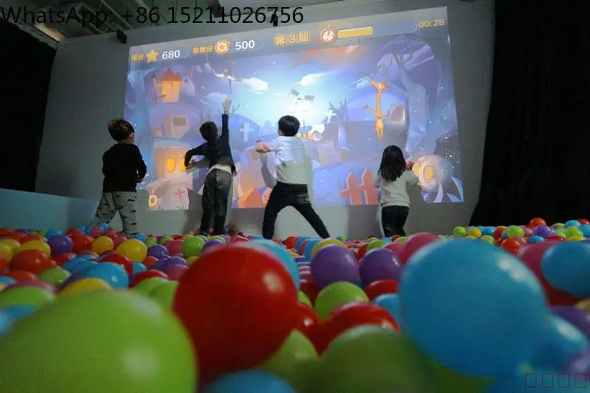Smart Kids Game Interactive Floor Wall Projection System Multi Points Interactive Whiteboard Games
