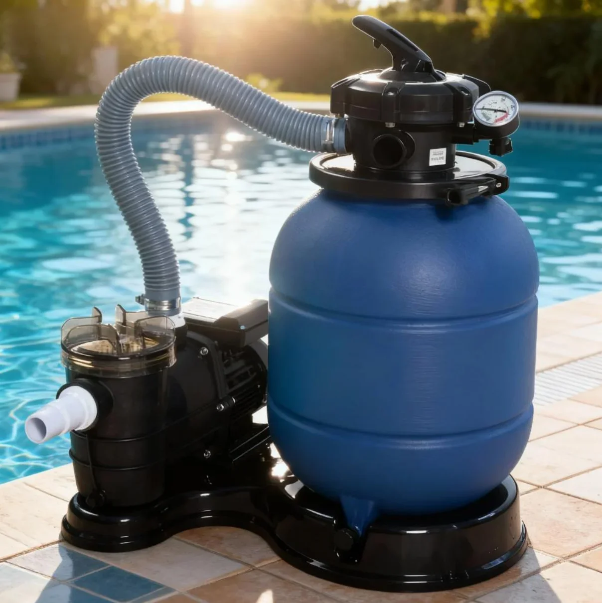 Swimming Pool Sand Filter And Pump Combo Integrated Filtration System For Above Ground Inground Pool Cleaning