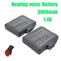 Heated Gloves Battery 7.4V 3000mah Polymer Lithium Battery for Heating Vest, Socks, Winter Antifreeze Heating Battery 755060-2S