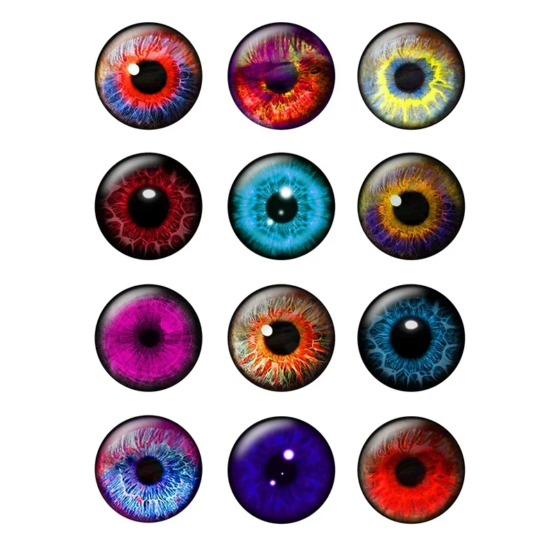 24 Pcs/lot Super Thin Blythe Doll Eyes Photo Round Glass Cabochon 14mm Flat Back Fit To DIY Blyth Doll Eye Chips BT161