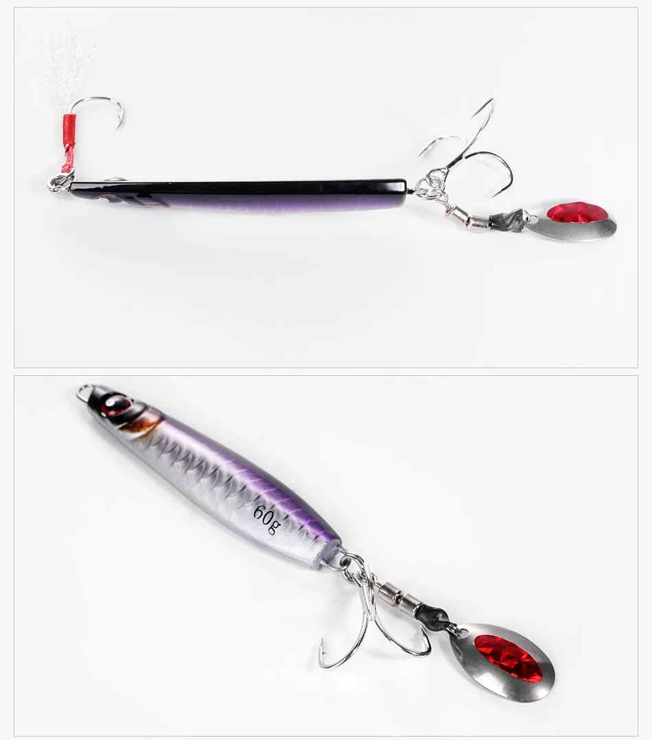 NOEBY Blade Metall-Jig-Köder 60g Wurf-Jig Salzwasser-Angelköder Spinner Vibration Meerbarsch Makrele – Detail 7