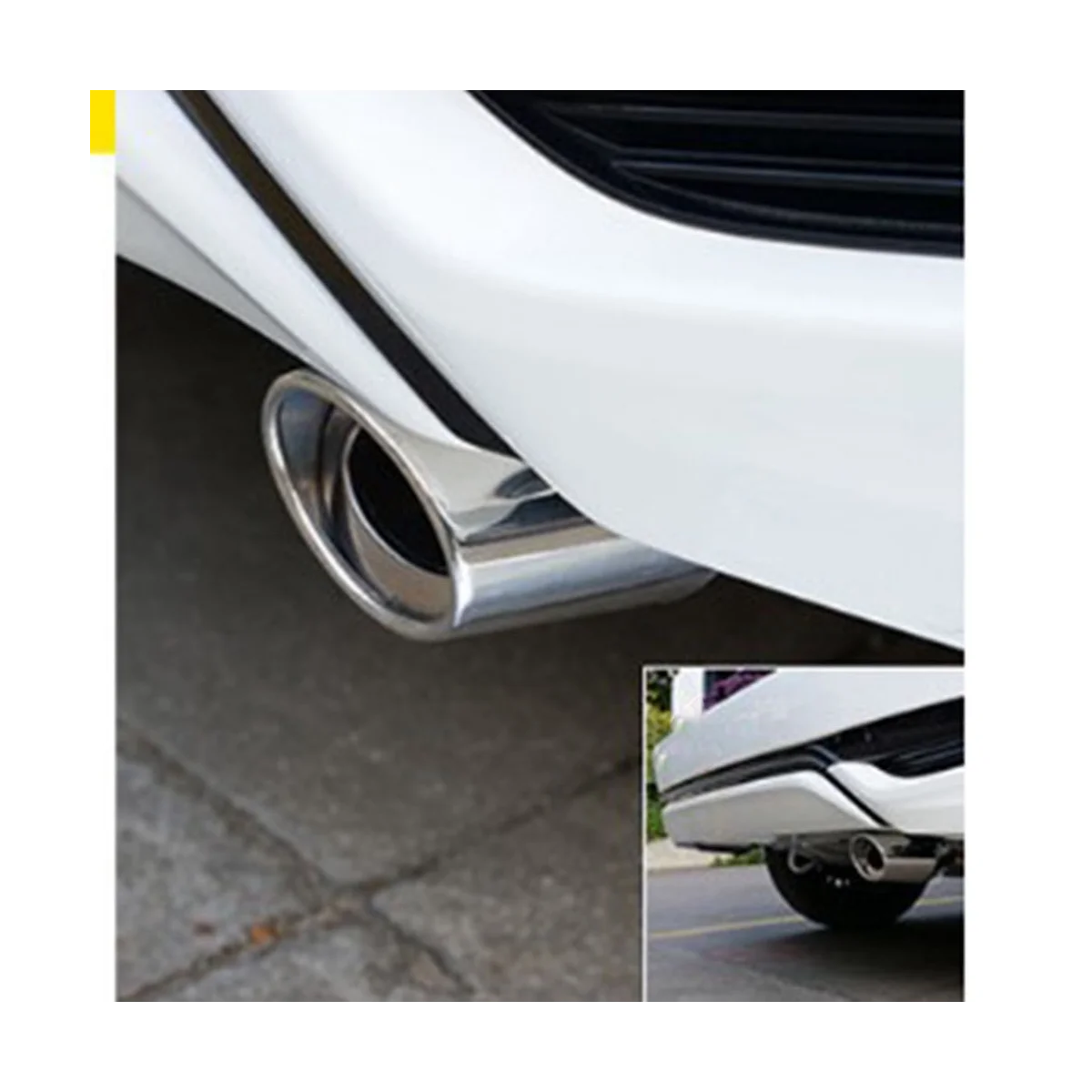 Car Stainless Steel Bright Silver Straight Exhaust Tail Throat Round Tube Universal Fits Car Accessories