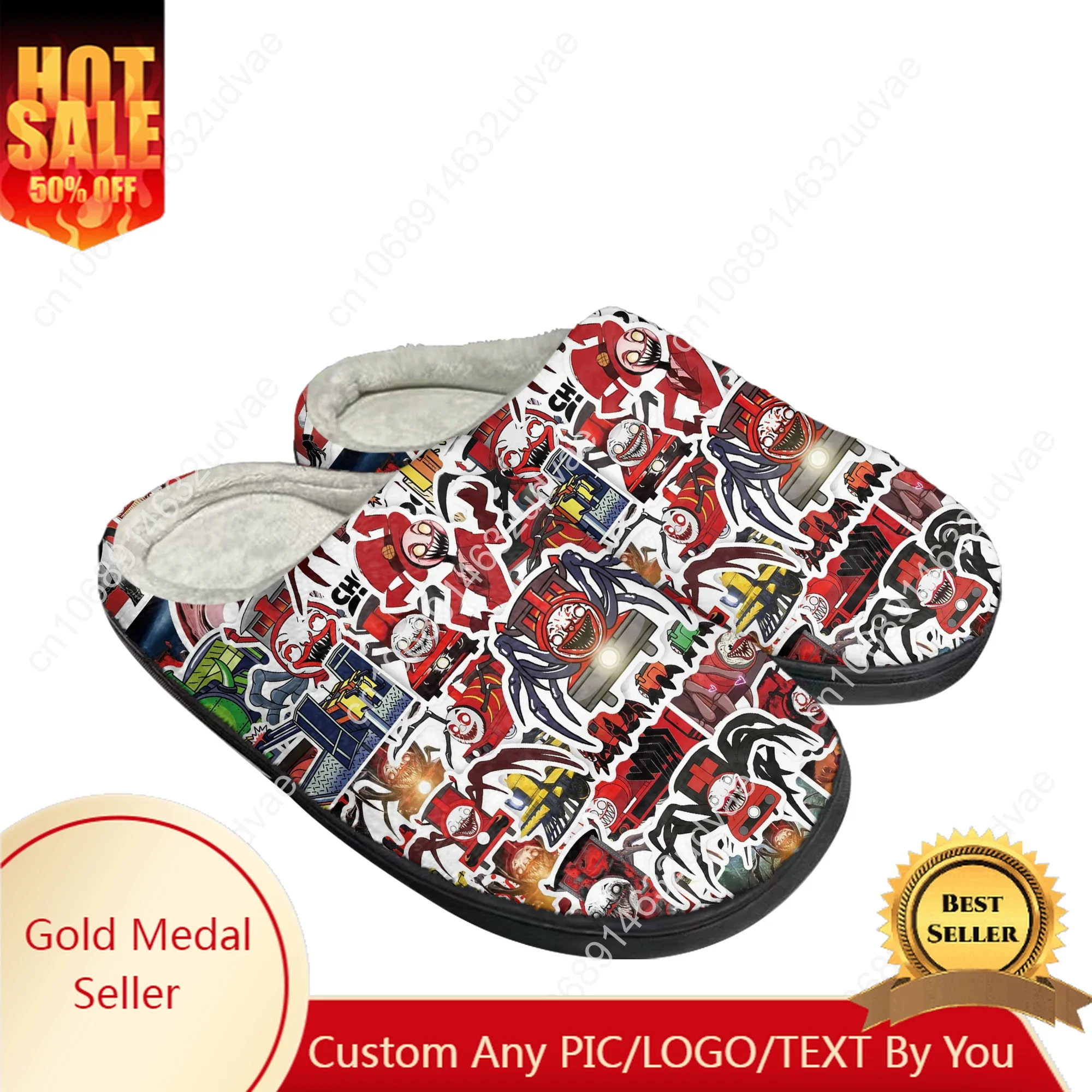 

Choo Choo Charles Cotton Slippers Men Women Plush Bedroom Casual Keep Warm Home Bedroom Shoes Thermal Indoor Slipper Custom Shoe