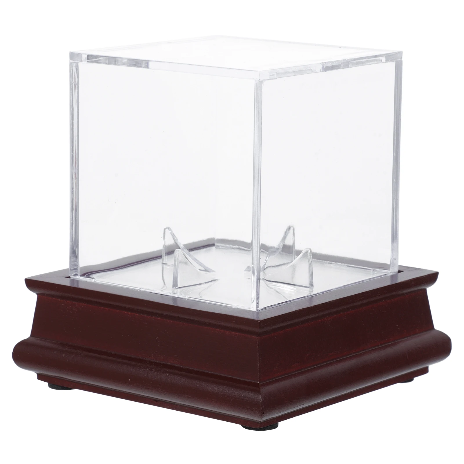 

1pc Acrylic Ball Display Case For Baseball Softball Golf Tennis Rugby Clear Cube Holder Stand With Sturdy Base For Sports