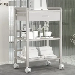 Trolly Beauty Salon Metal Auxiliary Cart Barber Units Cabinet Stainless Steel Furniture Business Wheels Muebles Belleza Trolley