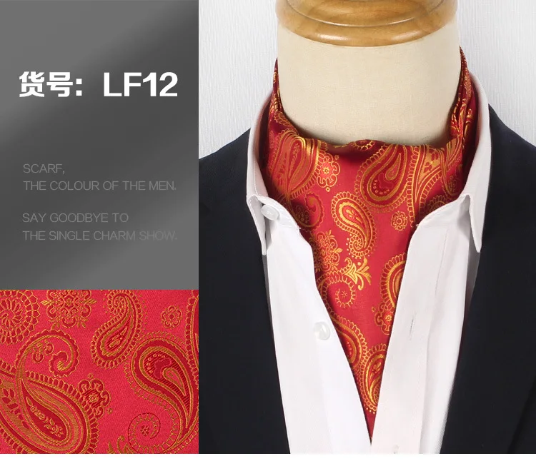 Jacquard Blumen Paisley Cashew Krawatte Hochzeit formale Krawatte Ascot Scrunch selbst britischen Gentleman Polyester Krawatte für Männer Luxus – Detail 13