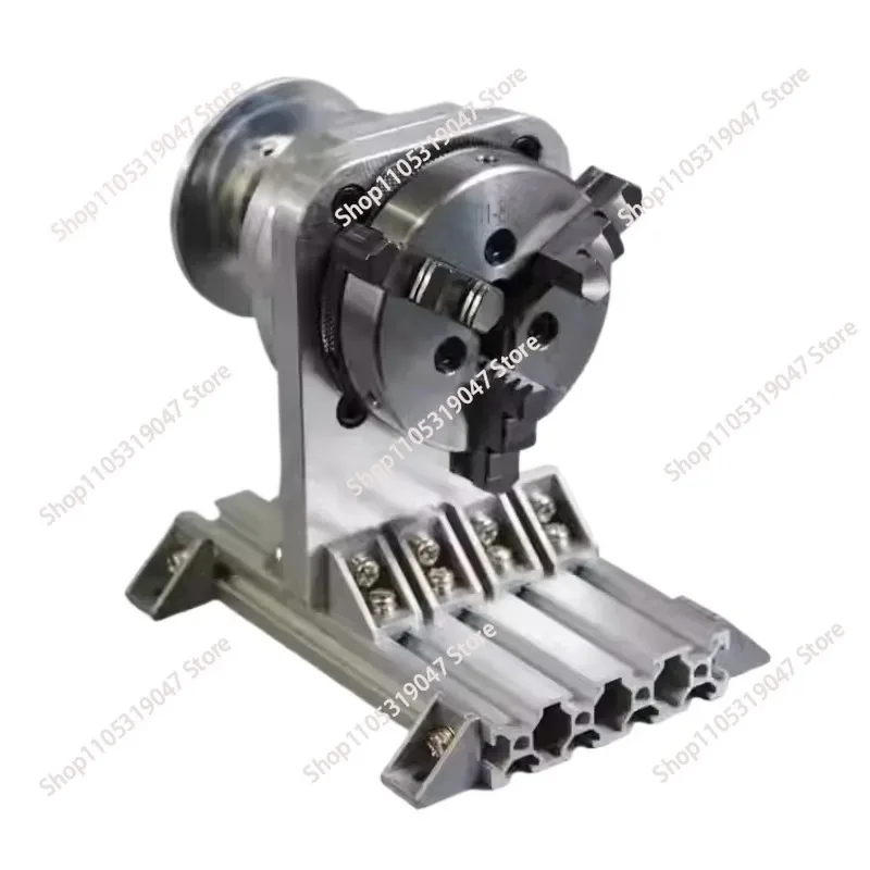 Mini Horizontal Hand Rotating Chuck Bearing Steel Through Hole 16/22mm Aluminum Alloy Structure for Front and Back Claws