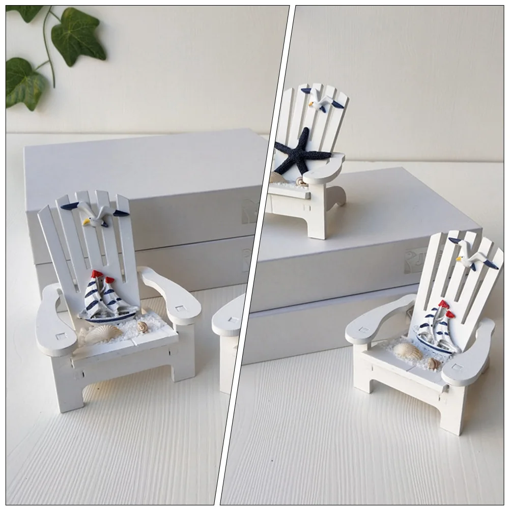 

4Pcs Small Chair Ornament Beautiful Design Christmas Wedding Festival Gift for Bedroom Window Study Miniature Chair