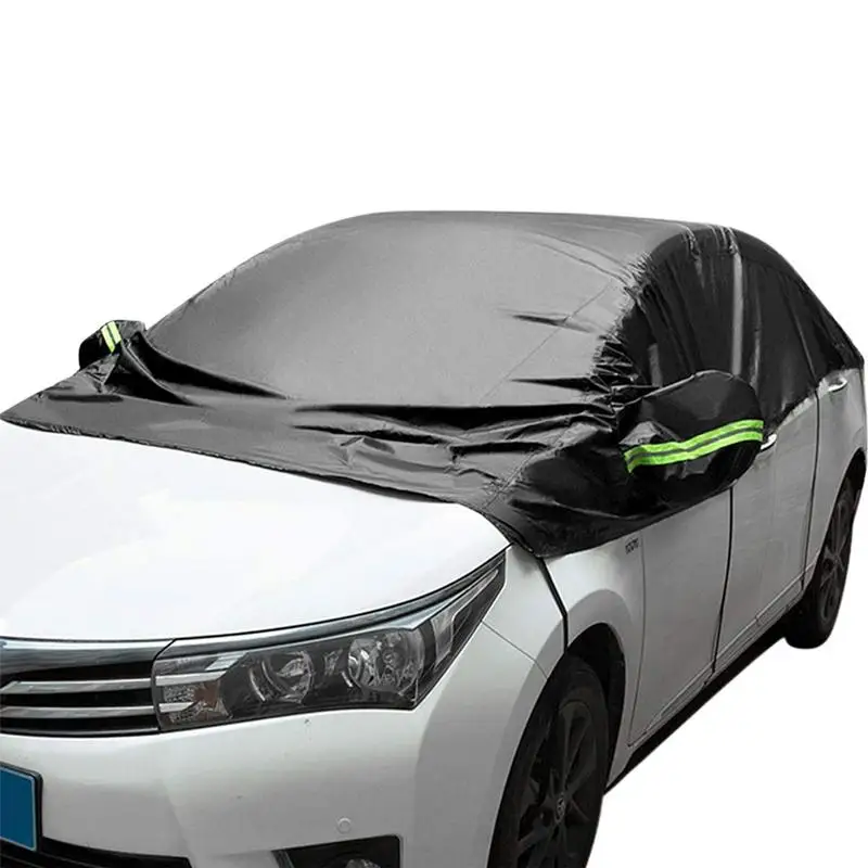 

Universal Half Car Cover Rain Frost Snow Dust Waterproof Protection Exterior Car Protector Covers Anti Outdoor UV Sun Reflective