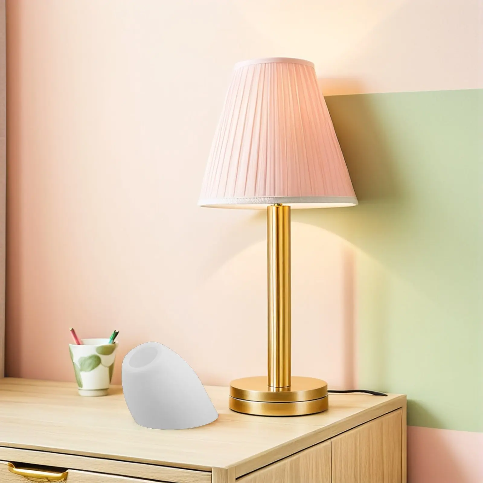4Pcs Horseshoe Lamp Shades White Inclined Plastic Replacement Floor Lamp Shades 32Mm 35Mm Decorative Lighting Covers Soft